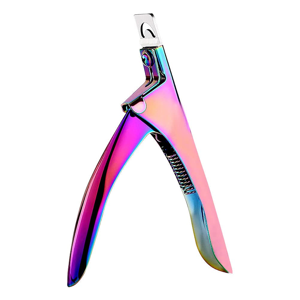 Professional Acrylic False Nail Clippers for Acrylic Nails Nail Tip Cutter Nail Manicure Tool (Rainbow)